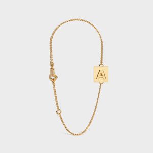 Celine Alphabet Bracelet with Letter A in Brass with Gold Finish Gold