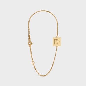Celine Alphabet Bracelet with Letter D in Brass with Gold Finish Gold