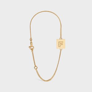 Celine Alphabet Bracelet with Letter F in Brass with Gold Finish Gold