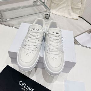 Celine CT-07 Trainer Low Lace-Up Sneakers Unisex Calfskin Beige/White