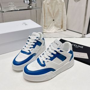 Celine CT-07 Trainer Low Lace-Up Sneakers Unisex Calfskin White/Blue