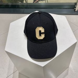 Celine Initial Baseball Cap in Canvas Black/Khaki