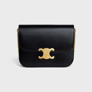 Celine Medium College Bag in Shiny Calfskin Black