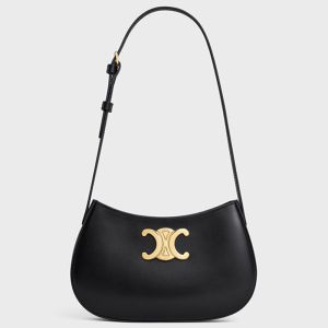 Celine Medium Tilly Bag in Shiny Calfskin Black