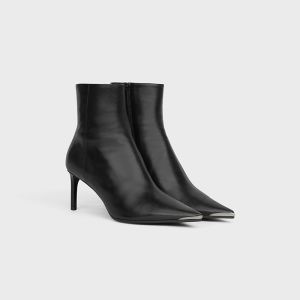 Celine Metal Toe Fitted Ankle Boots Women Calfskin Black