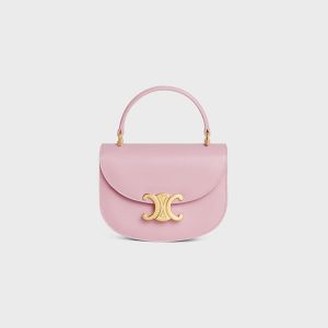 Celine Mini Besace Triomphe Bag in Shiny Calfskin Pink