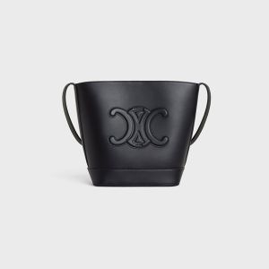 Celine Small Bucket Bag Cuir Triomphe in Smooth Calfskin Black