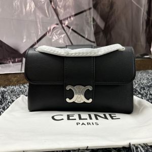 Celine Teen Victoire Bag in Grained Calfskin Black/Silver