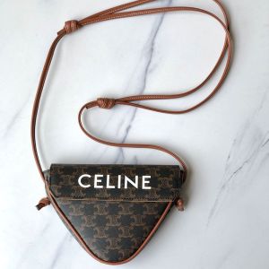 Celine Triangle Bag in Triomphe Canvas with Celine Print Black
