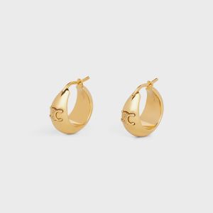Celine Triomphe Large Earrings in Brass with Gold Finish Gold