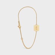 Celine Alphabet Bracelet with Letter I in Brass with Gold Finish Gold