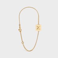 Celine Alphabet Bracelet with Letter Z in Brass with Gold Finish Gold