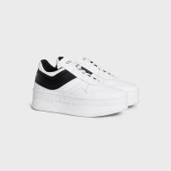 Celine Block Sneakers Women Calfskin with Wedge Outsole White/Black