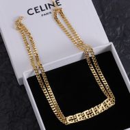 Celine Gourmette Necklace in Brass Gold