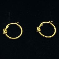 Celine Knot Small Hoop Earrings in Brass Gold
