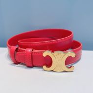 Celine Medium Triomphe Belt in Smooth Calfskin Red
