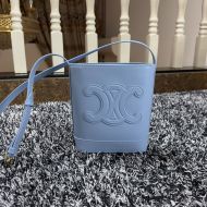Celine Mini Bucket Bag Cuir Triomphe in Smooth Calfskin Blue