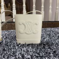 Celine Mini Bucket Bag Cuir Triomphe in Smooth Calfskin White