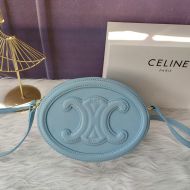 Celine Oval Bag Cuir Triomphe in Smooth Calfskin Sky Blue
