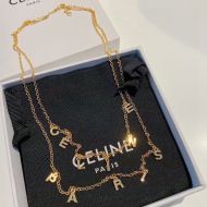Celine Paris Double Necklace in Brass Gold