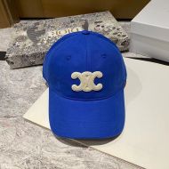 Celine Triomphe Baseball Cap in Cotton Blue/White