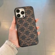 Celine Triomphe iPhone Case in Canvas Silicon Black