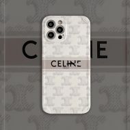 Celine Triomphe iPhone Case in Monogram Silicon with Signature Print White