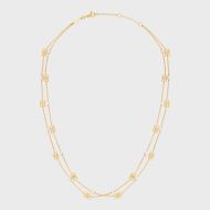 Celine Triomphe Pearl Double Necklace in Brass with Gold Finish and Resin Pearls Gold