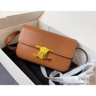 Celine Shoulder Bag in Shiny Calfskin Brown