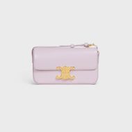 Celine Triomphe Shoulder Bag in Shiny Calfskin Pink