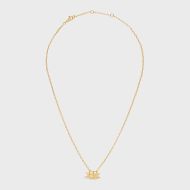 Celine Triomphe Trio Necklace in Brass with Gold Finish Gold